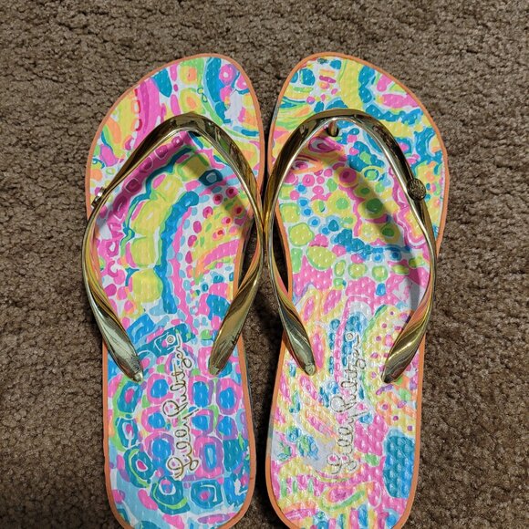 Lilly Pulitzer flip flops, size 6 - Picture 8 of 13